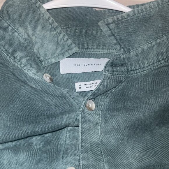 Urban Outfitters LS Acid Washed Button Down Shirt w/ Distressed Sleeves - Picture 5 of 8